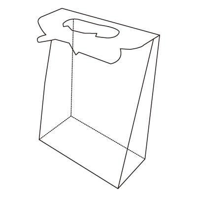 Sacchetto di carta con manico fustellato Sacchetto di carta con manico
